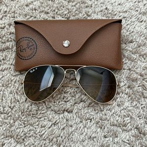 Ray-Ban Gold Aviator Women Sunglasses GUC